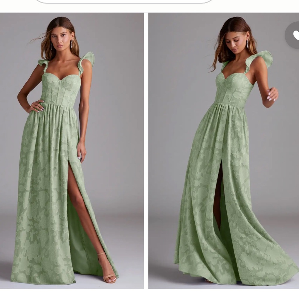 Azazie Denisse dress in Dusty Sage